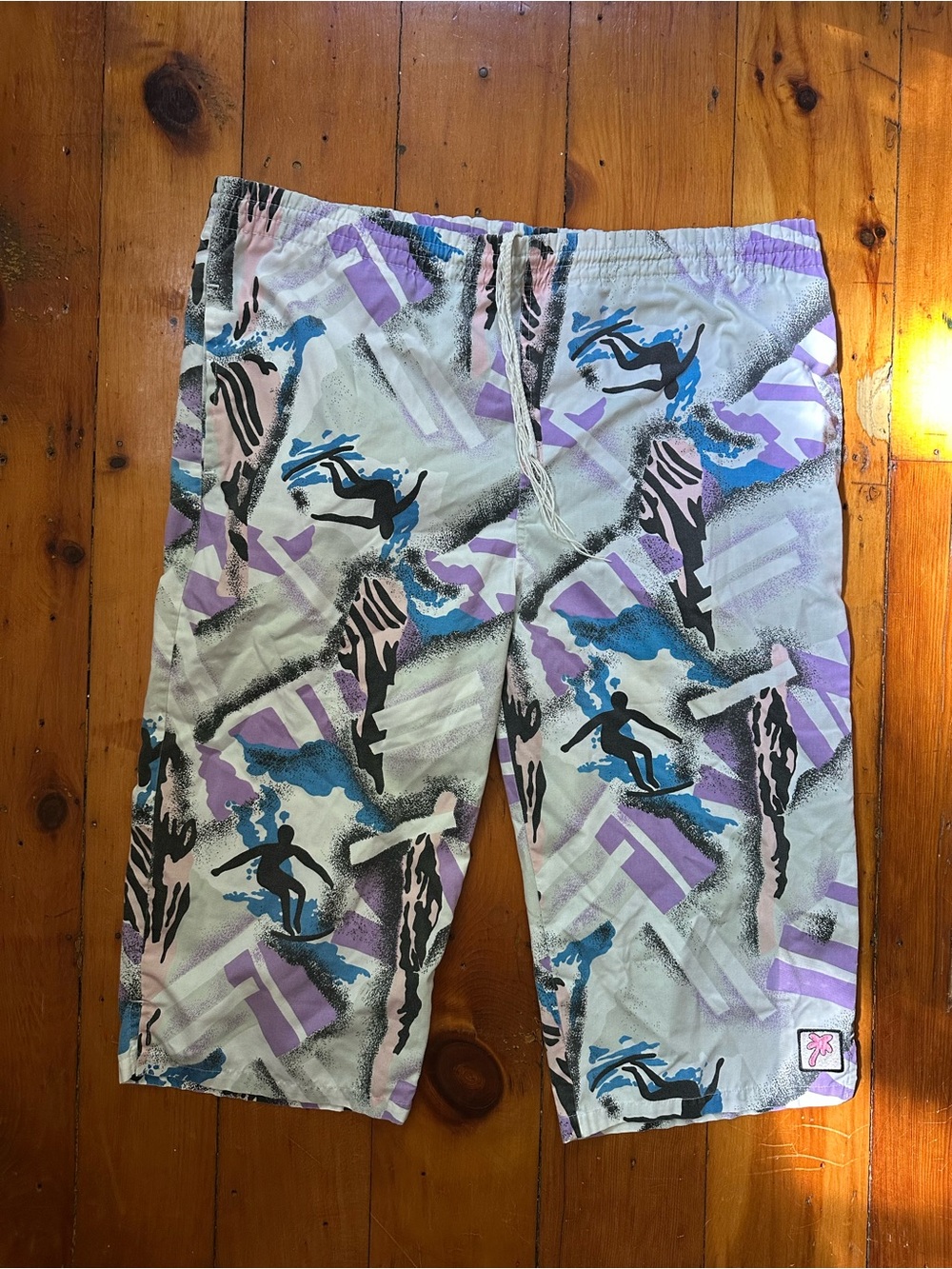 Vintage Coconuts Hawaii long shorts beach surfer surf geometric 80s size L